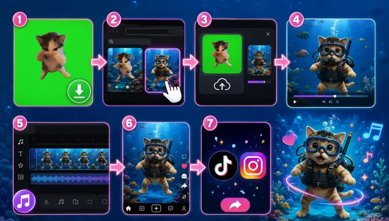 تريند scuba cat dance