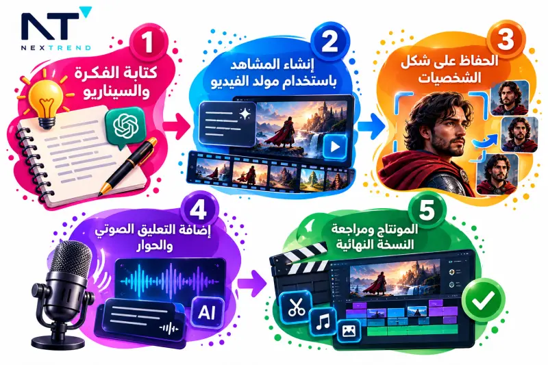 كيفية إنتاج الأفلام بالذكاء الاصطناعي من الفكرة إلى المشهد النهائي