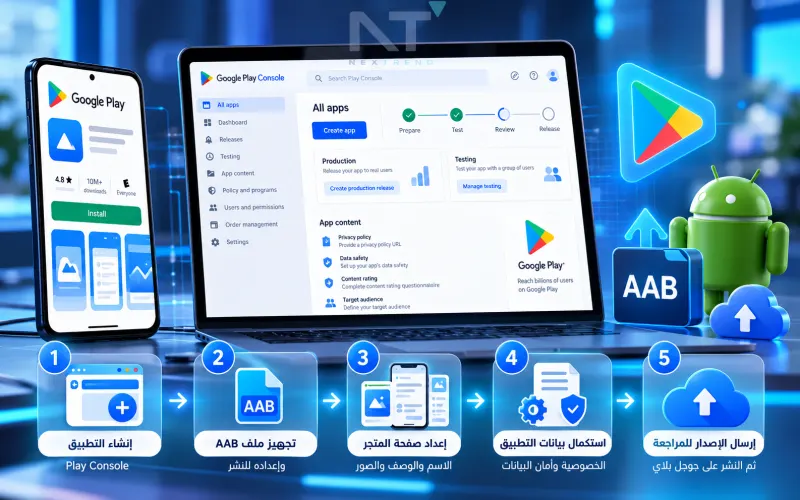 خطوات انشاء تطبيق على بلاي ستور ونشره من Play Console