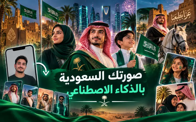 اليوم الوطني السعودي بالذكاء الاصطناعي