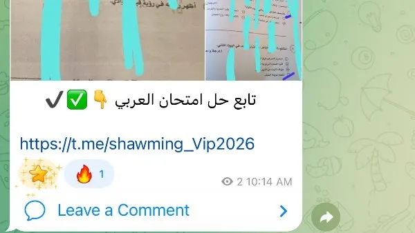 تسريب امتحان اللغة العربية للثانوية  العامة